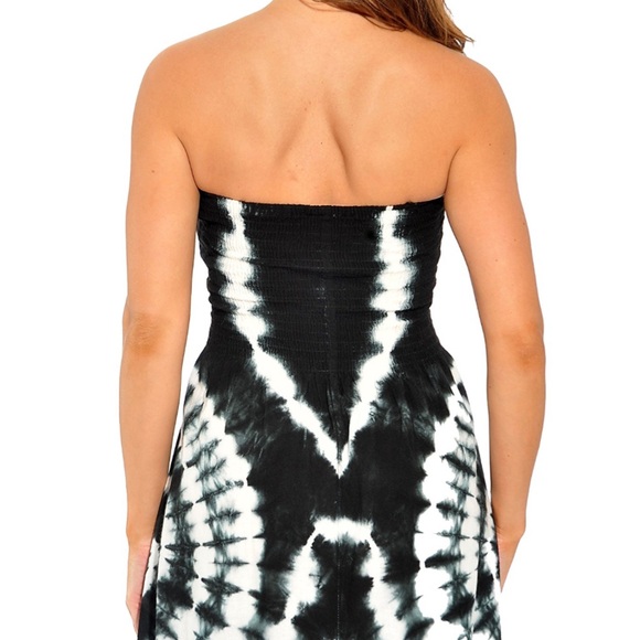 Riviera Black and White Strapless Dress tube top style - Picture 2 of 3